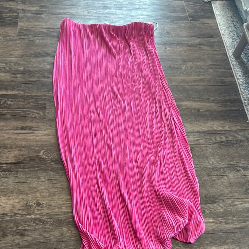 Pleated Pink Maxi Skirt from Hello Molly